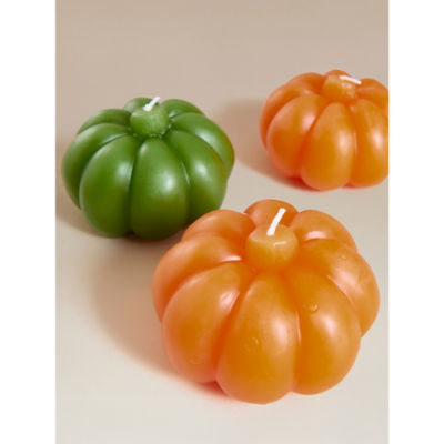 George Home orange pumpkin candle gift set 28.5cm - British product