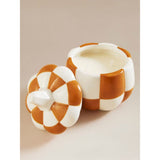 George Home Orange Checkerboard Pumpkin Candle (British brand)