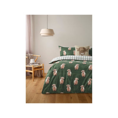 George Home Highland Calf brushed cotton duvet set double, imported from the UK