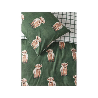 George Home Highland Calf brushed cotton duvet set double, imported from the UK