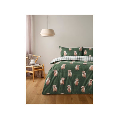 George Home Highland Calf brushed cotton duvet set double, imported from the UK