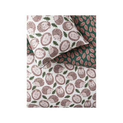 GH duvet sheet with fall hedgehog print, imported from the UK