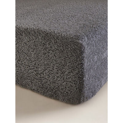 George Home teddy fitted sheet charcoal grey double, UK version