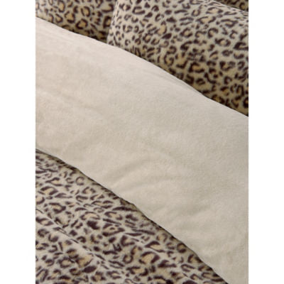 George Home leopard print faux fur duvet set double - British product