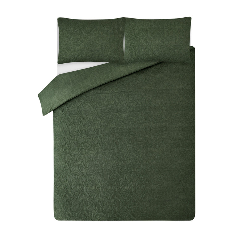 George Home green leaf quilted duvet set, UK version