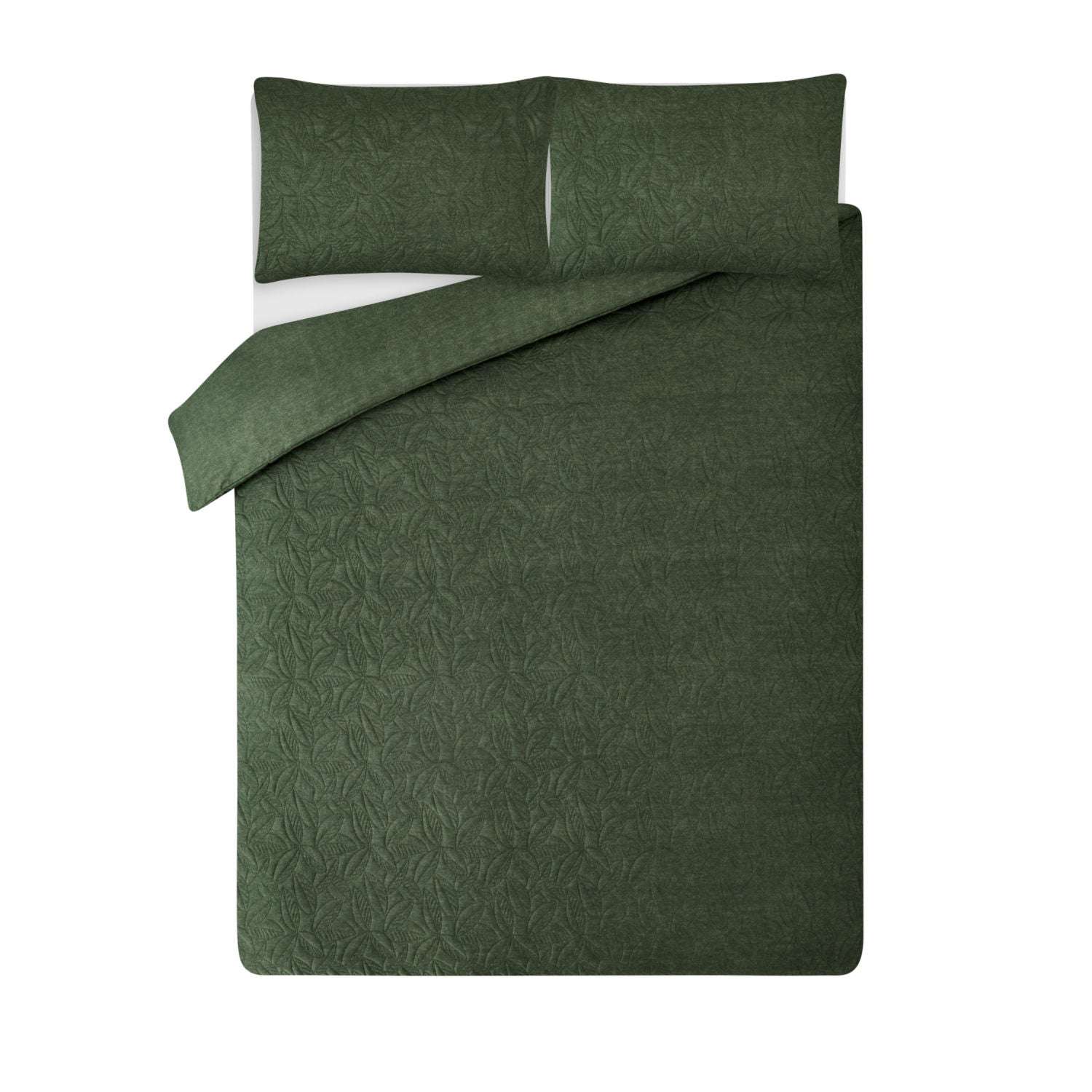 George Home green leaf quilted duvet set double (British brand)