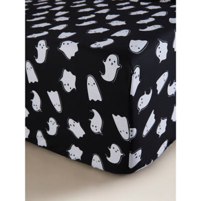 George Home Halloween fitted sheet black and white ghosts print single (British brand)