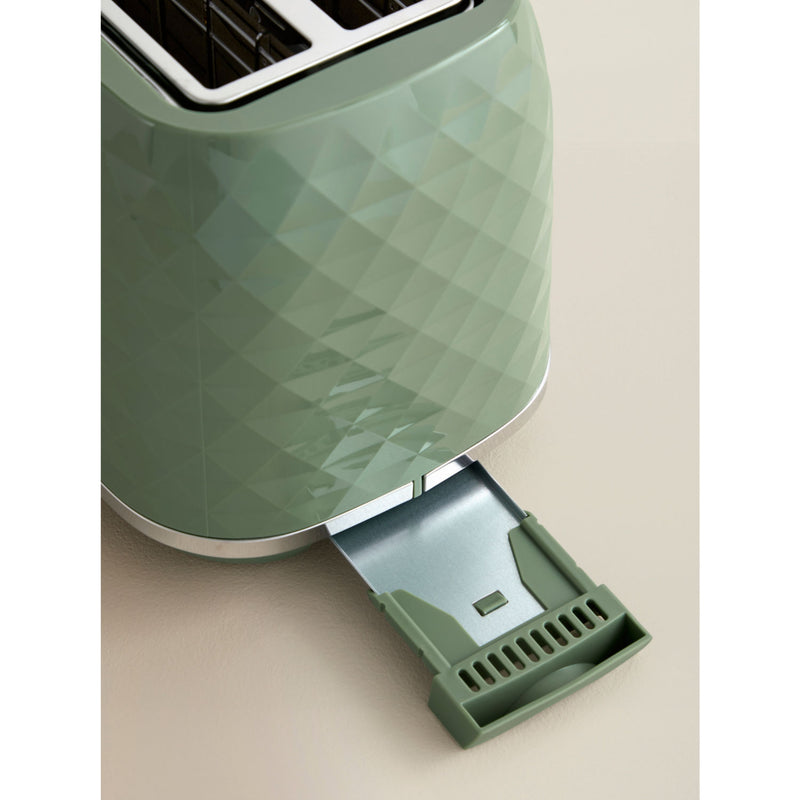 Green Diamond textured 2-slice toaster, UK version