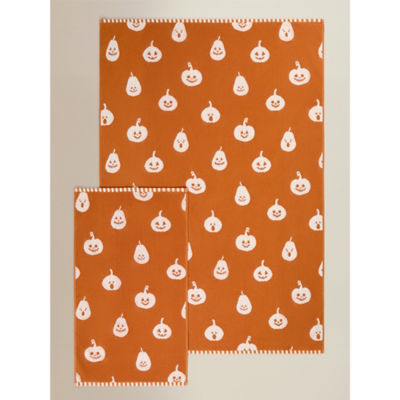 George Home Halloween cotton towel with pumpkin faces - British product