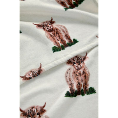 Natural Highland Cow cotton towel range (British brand)