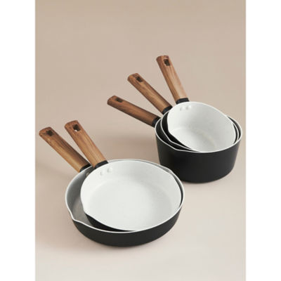 Simplicity 5 Piece Pan Set aluminium black cookware (British brand)