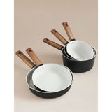 Simplicity 5 Piece Pan Set aluminium black cookware (British brand)