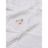 Cream knitted floral blanket 70cm x 100cm (British brand)