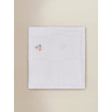 Cream knitted floral blanket 70cm x 100cm (British brand)