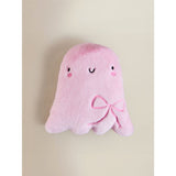 Pink Halloween ghost cushion with bow 30cm (British brand)