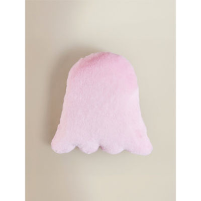Pink Halloween ghost cushion with bow 30cm (British brand)