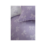 Lilac reversible duvet set ric-rac trim bow ties single (British brand)