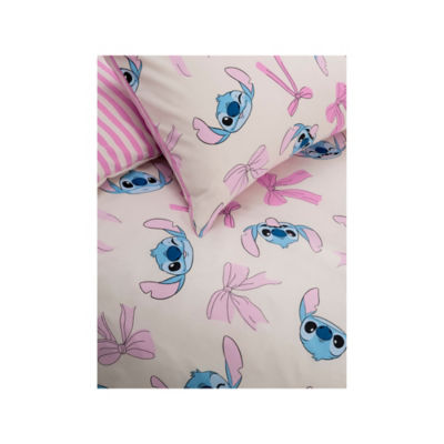 Disney Stitch Pink Bows Reversible Duvet Set Single, UK version