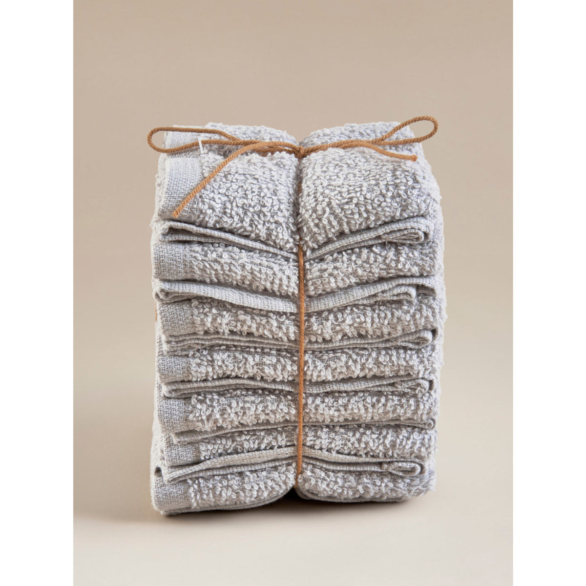 Grey terry cotton face cloths set of 7, imported from the UK