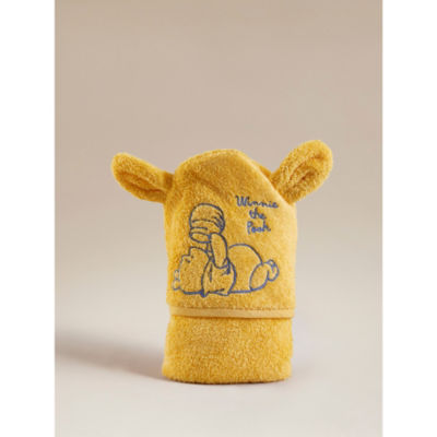 Disney Winnie the Pooh yellow cotton hooded towel 75x75cm (British brand)