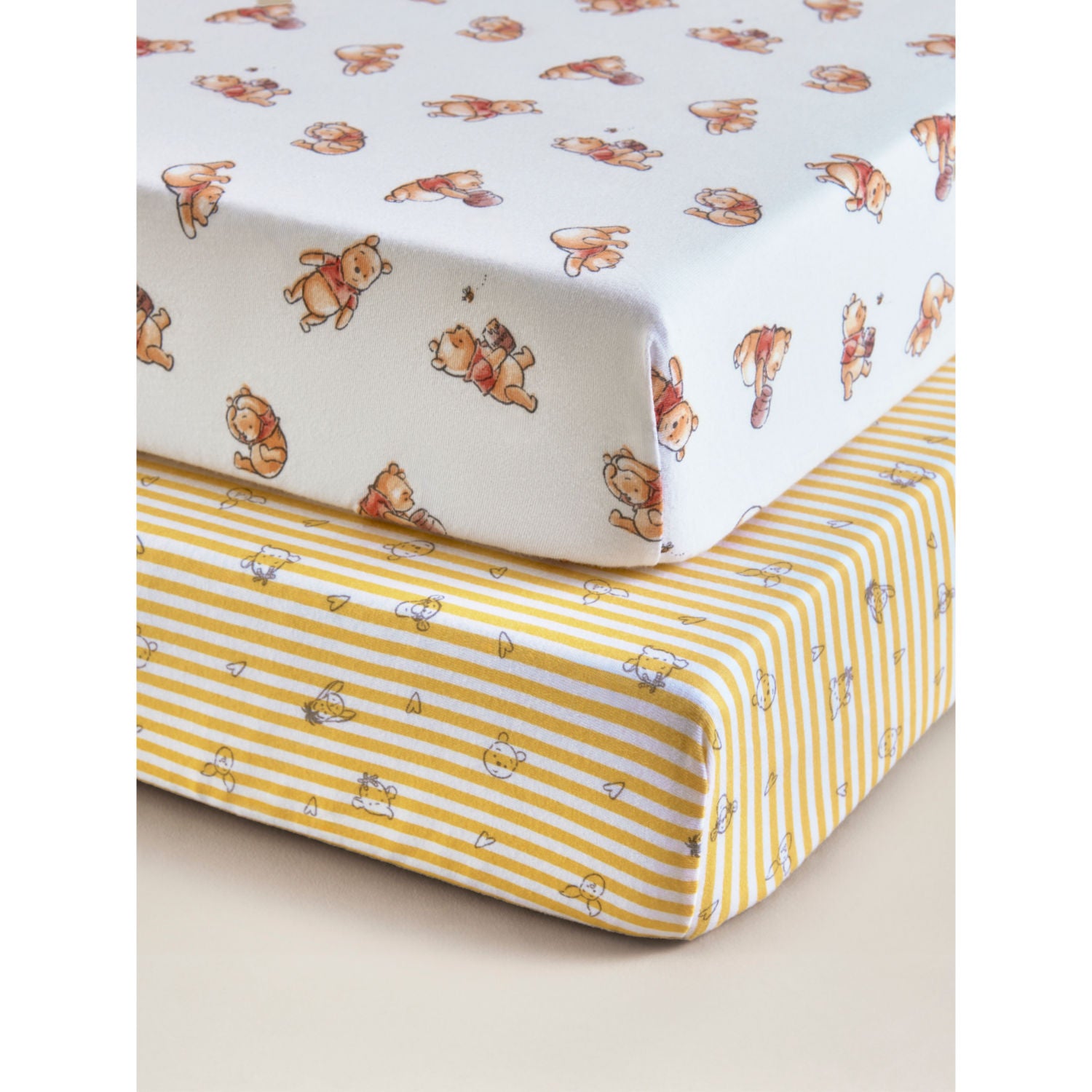 Winnie the Pooh jersey cotton cot bed sheets 2-pack - British product