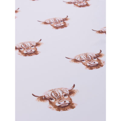George Home shower curtain natural Highland cow 180x180 cm (British brand)