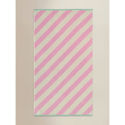 George Home pink French fancy diagonal stripe cotton towel (British brand)