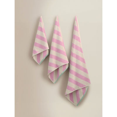ASDA George Home Pink French Fancy Diagonal Stripe Cotton Towel- Buy online at McGrocer