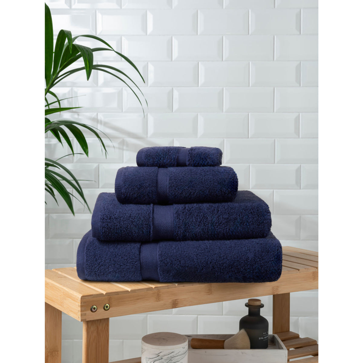 George Home super-soft cotton towel and bath mat set - British product