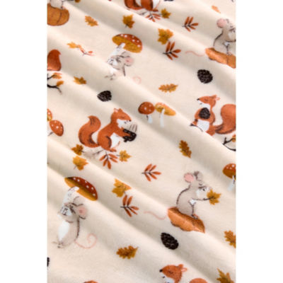 George Home Autumn Animals throw 150x120cm, UK version