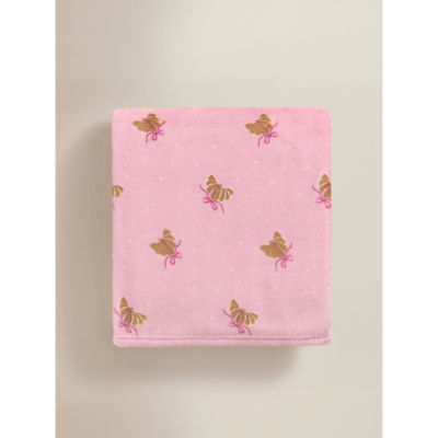 George Home Croissant supersoft throw in pink 150x120cm (British brand)