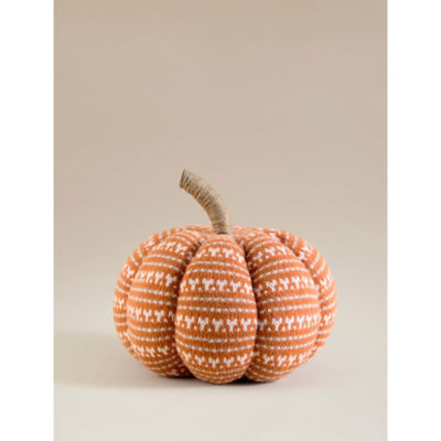 George Home fairisle pumpkin shaped cushion autumn decor - British product