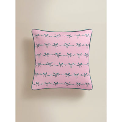 George Home pink printed bow cushion 45x45 cm (British brand)