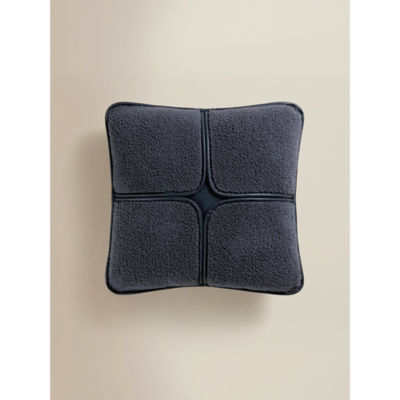 George Home pleather trim boucle grid cushion 45x45cm - British product
