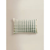 George Home brushed tassel check cushion 58x35cm, imported from the UK