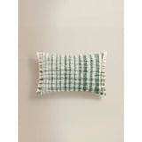 George Home brushed tassel check cushion 58x35cm, imported from the UK