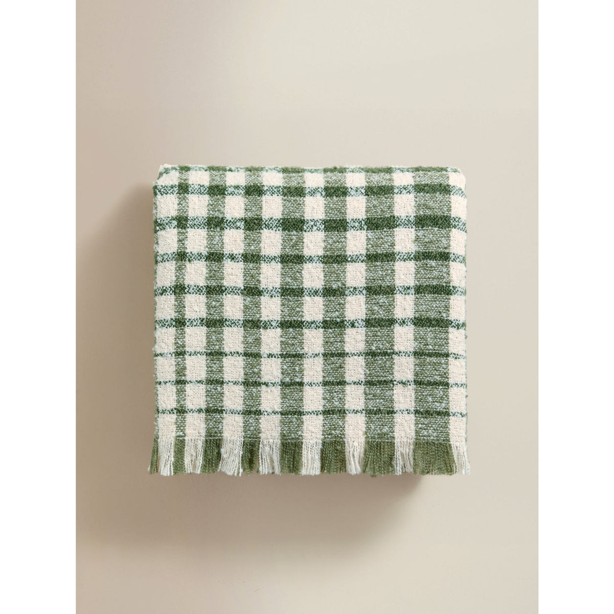 George Home brushed tassel check throw 150x120cm, UK version