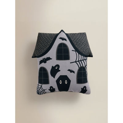 George Home grey Halloween haunted house cushion 45x45 cm - British product