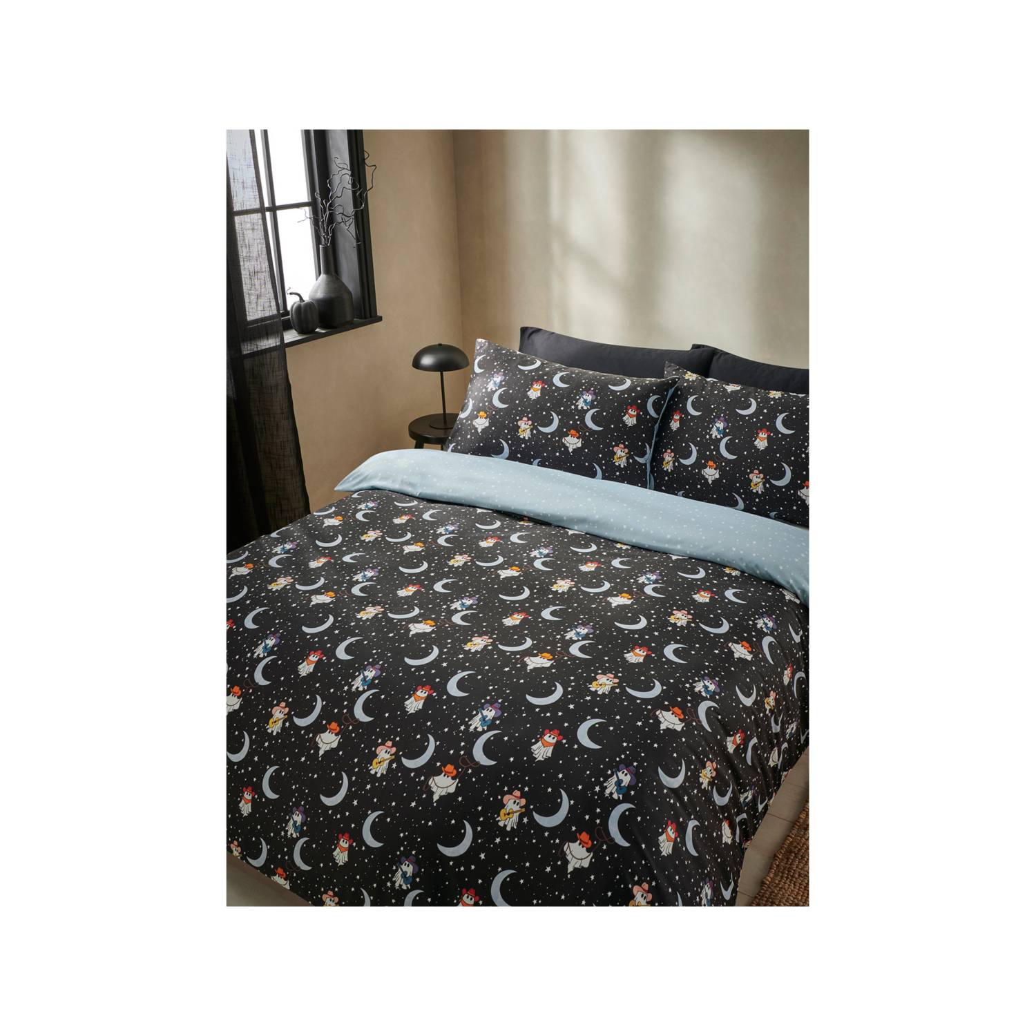 George Home Halloween cowghouls print duvet set microfibre, imported from the UK