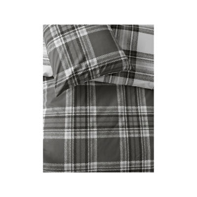 Grey check print easycare duvet set double (British brand)