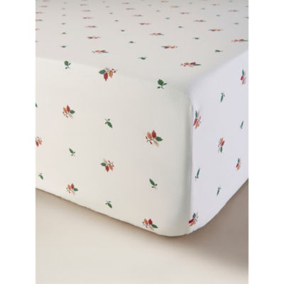 George Home autumn leaves print fitted sheet double - British product
