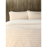 Cream jumbo stripe jacquard faux fur duvet set double UK version