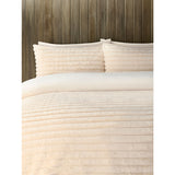 Cream jumbo stripe jacquard faux fur duvet set double UK version