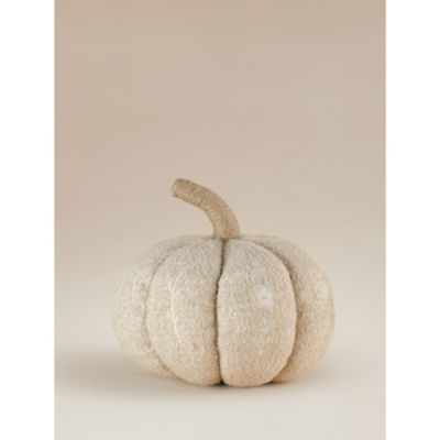 Stacey Solomon embroidered pumpkin-shaped cushion natural - British product