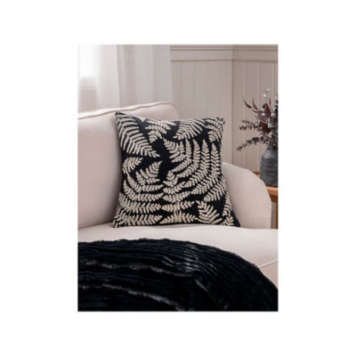 Stacey Solomon black embroidered fern cushion 45x45cm - British product