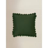 Slub cushion pom-pom edge green 45x45cm, UK version