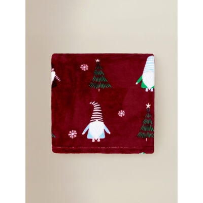 GH red polyester throw 150x120cm, imported from the UK