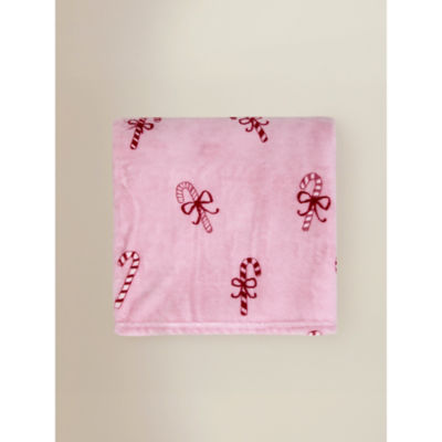 GH pink polyester throw 150x120cm, imported from the UK