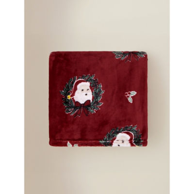Santa Wreath super soft throw 120x150cm, imported from the UK