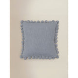 Slub Pom-Pom Edge Cushion grey 45x45cm - British product